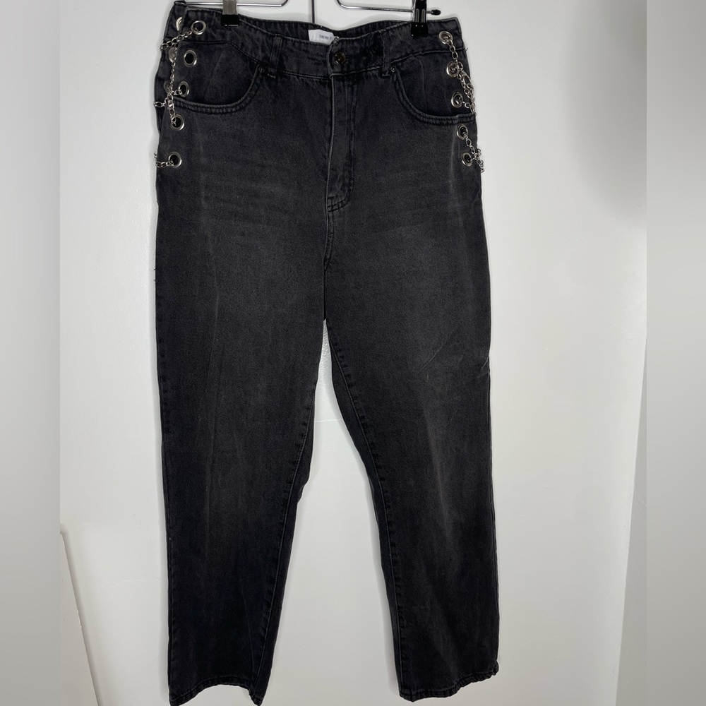 Black jeans with open hip side (28) f21